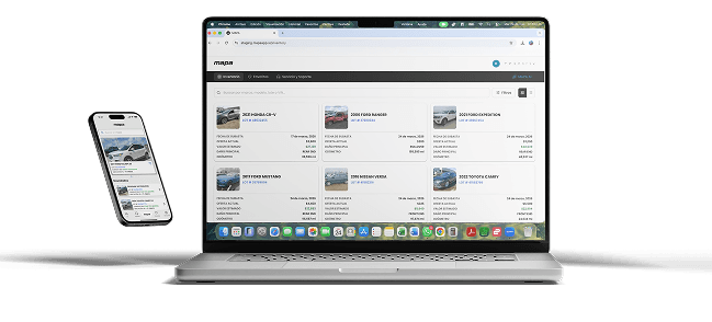 Mapa App en laptop y móvil